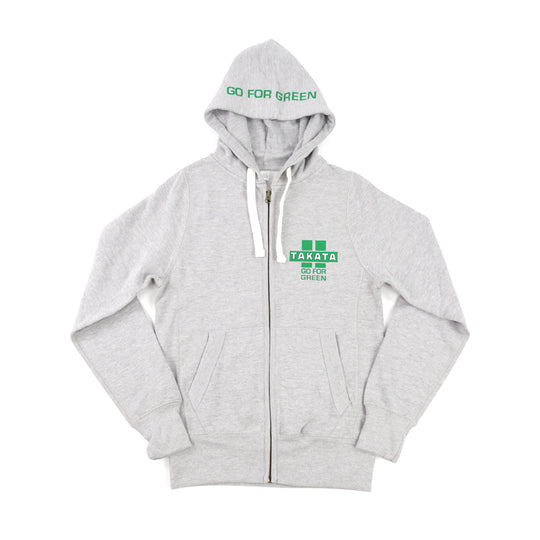 Official Takata Grey Zip-Up Hoodie "Go for Green" - S-XL