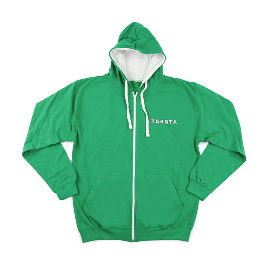 Official Takata Green Zip-Up Hoodie with White Logo - S-XL